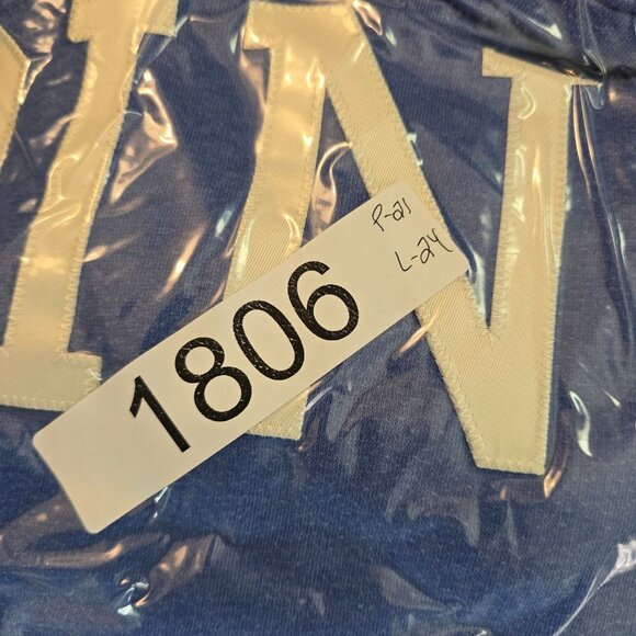 Victorias Secret PINK Blue Hoodie pocket varsity letters soft warm distressing - Picture 7 of 7